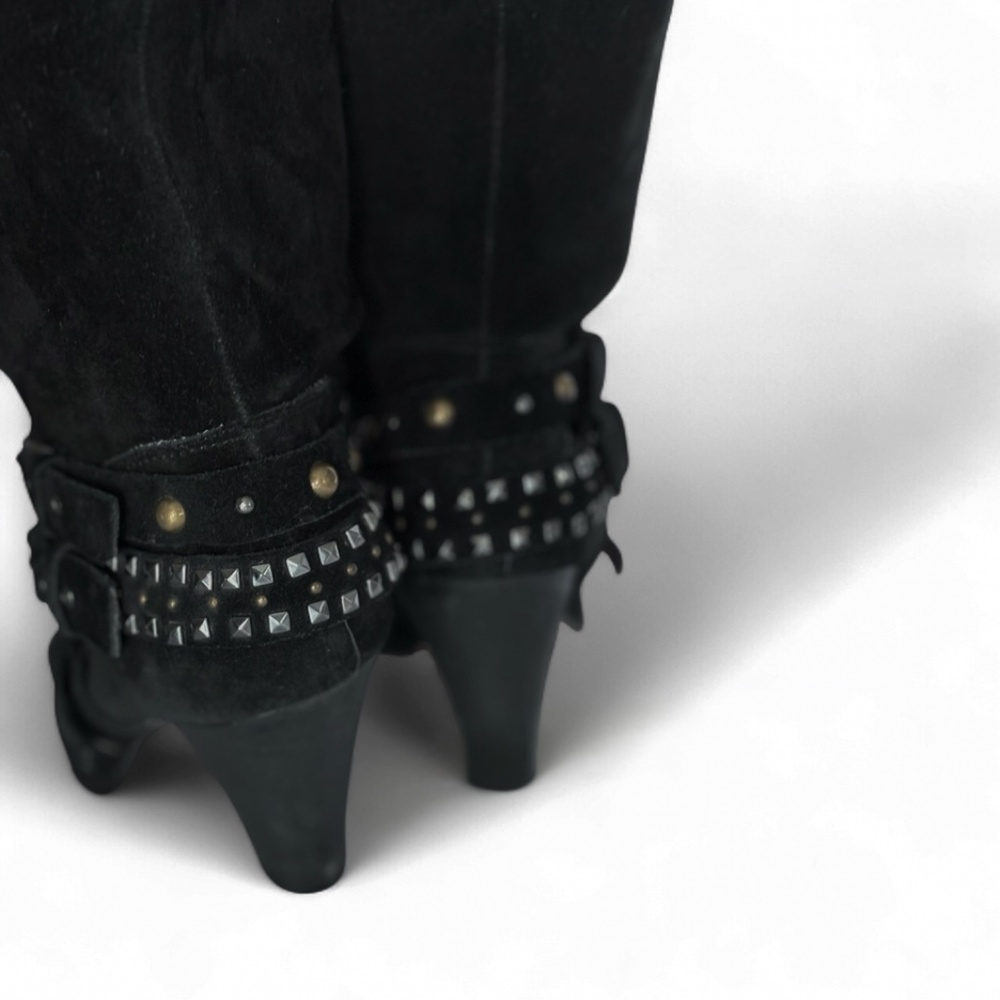 ZIGI Girl Black Studded Slouch Boots – Size 8.5 (Y2K Revival) - Picture 4 of 8